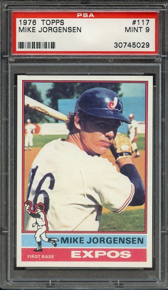 1976 TOPPS 117 MIKE JORGENSEN PSA MINT 9