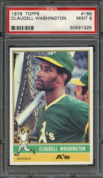 1976 TOPPS 189 CLAUDELL WASHINGTON PSA MINT 9