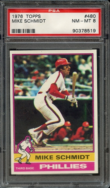 1976 TOPPS 480 MIKE SCHMIDT PSA NM-MT 8