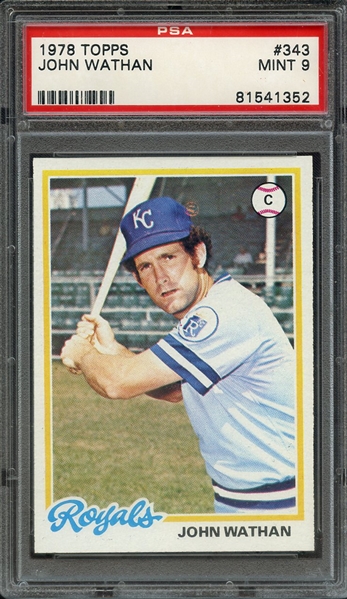 1978 TOPPS 343 JOHN WATHAN PSA MINT 9