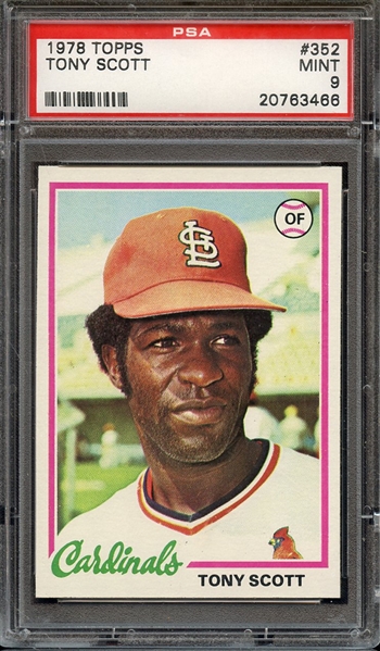 1978 TOPPS 352 TONY SCOTT PSA MINT 9