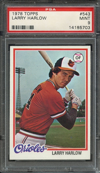 1978 TOPPS 543 LARRY HARLOW PSA MINT 9