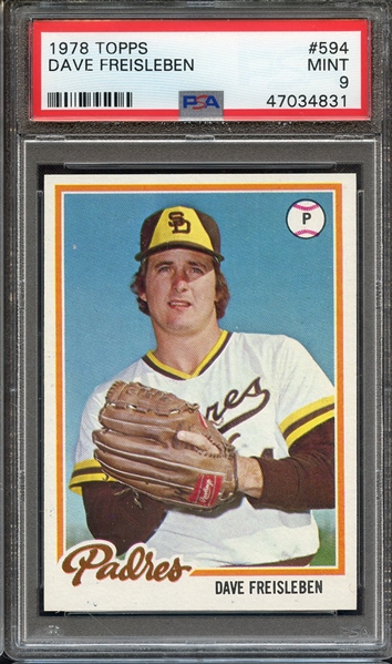 1978 TOPPS 594 DAVE FREISLEBEN PSA MINT 9