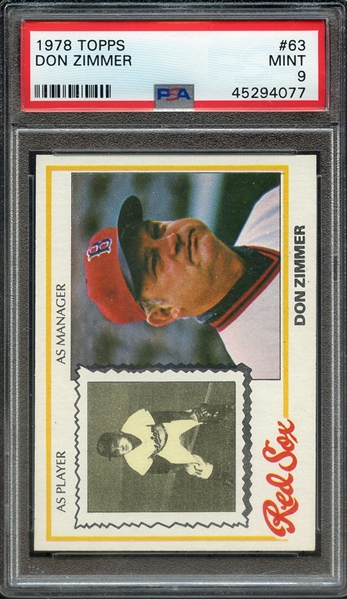 1978 TOPPS 63 DON ZIMMER PSA MINT 9