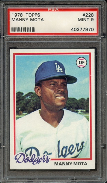 1978 TOPPS 228 MANNY MOTA PSA MINT 9