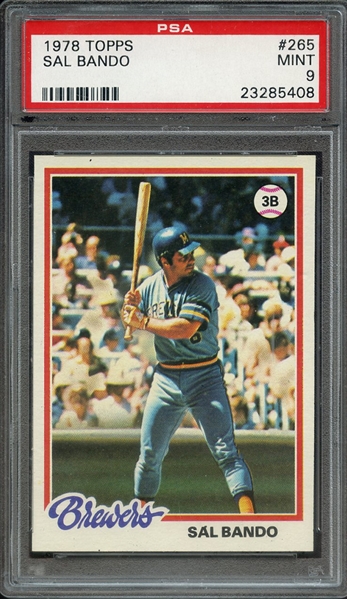 1978 TOPPS 265 SAL BANDO PSA MINT 9