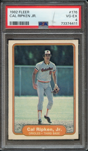 1982 FLEER 176 CAL RIPKEN JR. PSA VG-EX 4 * CRACKED CASE *