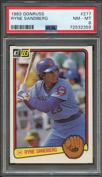 1983 DONRUSS 277 RYNE SANDBERG PSA NM-MT 8