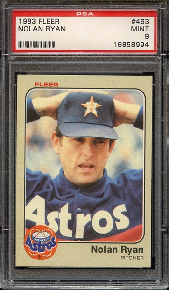 1983 FLEER 463 NOLAN RYAN PSA MINT 9