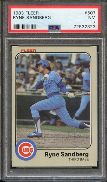 1983 FLEER 507 RYNE SANDBERG PSA NM 7