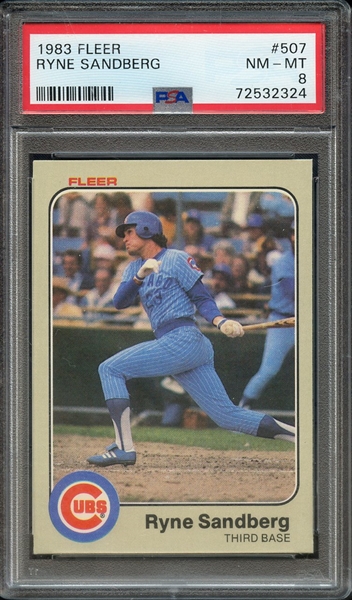 1983 FLEER 507 RYNE SANDBERG PSA NM-MT 8