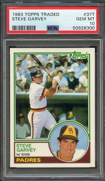 1983 TOPPS TRADED 37T STEVE GARVEY PSA GEM MT 10