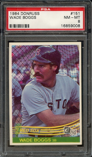 1984 DONRUSS 151 WADE BOGGS PSA NM-MT 8