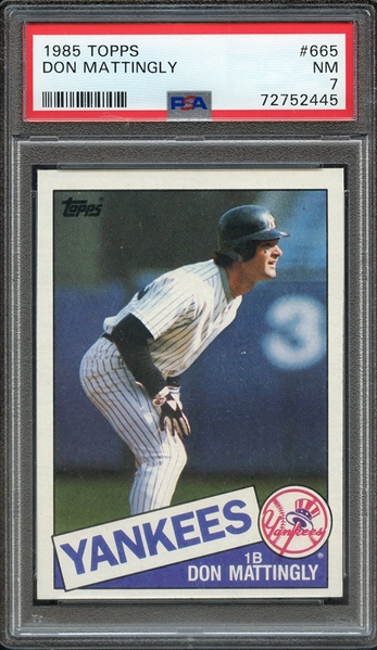 1985 TOPPS 665 DON MATTINGLY PSA NM 7