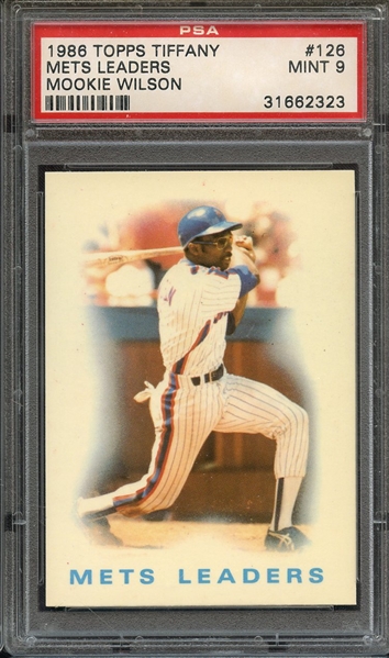 1986 TOPPS TIFFANY 126 METS LEADERS MOOKIE WILSON PSA MINT 9