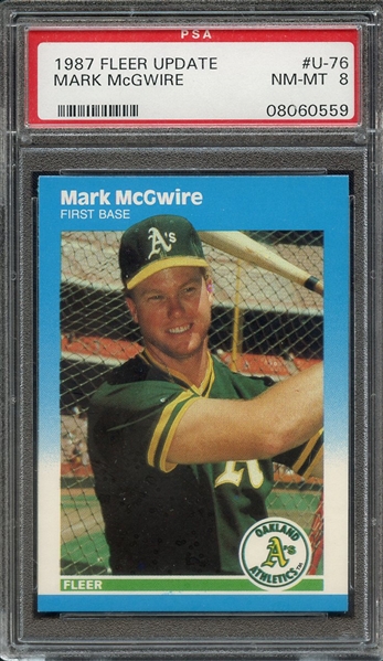 1987 FLEER UPDATE U-76 MARK McGWIRE PSA NM-MT 8