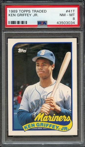 1989 TOPPS TRADED 41T KEN GRIFFEY JR. PSA NM-MT 8