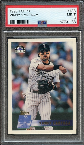 1996 TOPPS 188 VINNY CASTILLA PSA MINT 9