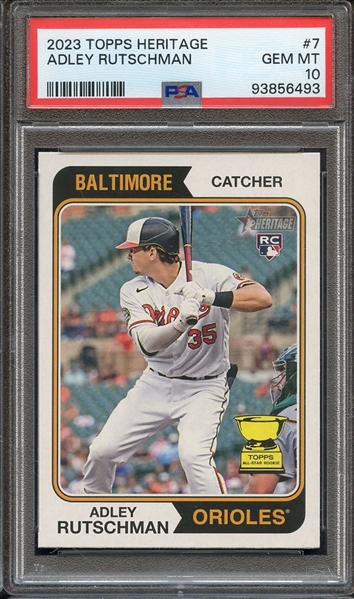 2023 TOPPS HERITAGE 7 ADLEY RUTSCHMAN PSA GEM MT 10