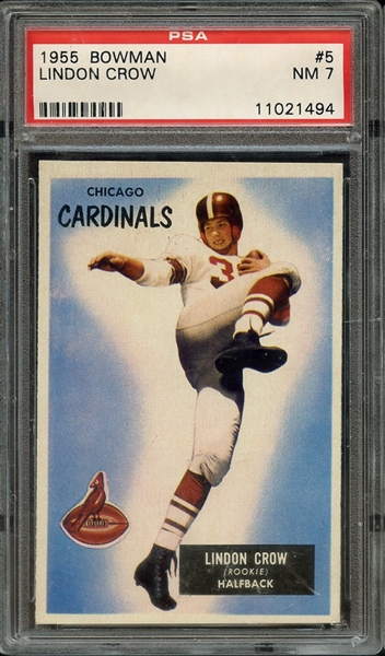 1955 BOWMAN 5 LINDON CROW PSA NM 7