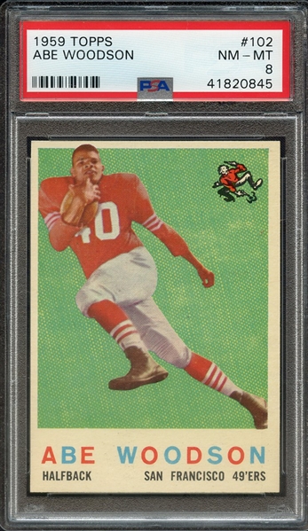 1959 TOPPS 102 ABE WOODSON PSA NM-MT 8