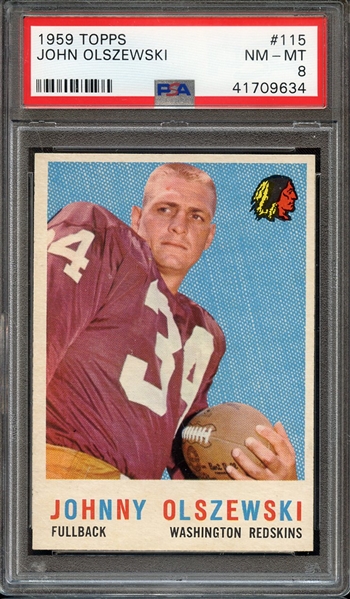 1959 TOPPS 115 JOHN OLSZEWSKI PSA NM-MT 8