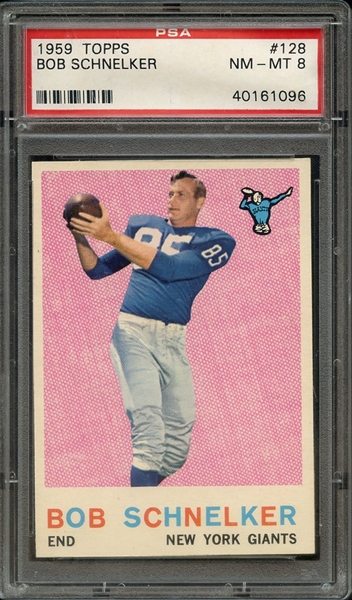 1959 TOPPS 128 BOB SCHNELKER PSA NM-MT 8