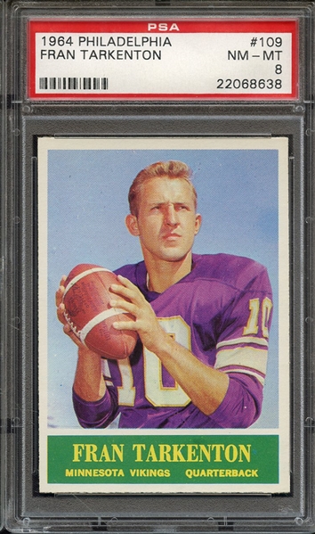 1964 PHILADELPHIA 109 FRAN TARKENTON PSA NM-MT 8