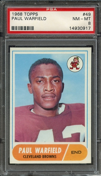 1968 TOPPS 49 PAUL WARFIELD PSA NM-MT 8