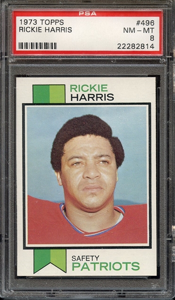 1973 TOPPS 496 RICKIE HARRIS PSA NM-MT 8