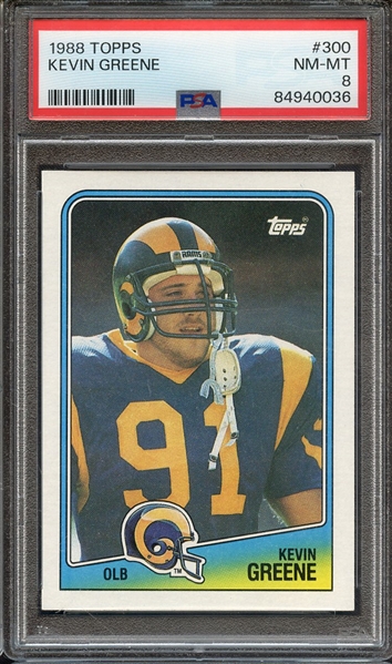 1988 TOPPS 300 KEVIN GREENE PSA NM-MT 8