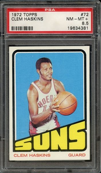 1972 TOPPS 72 CLEM HASKINS PSA NM-MT+ 8.5