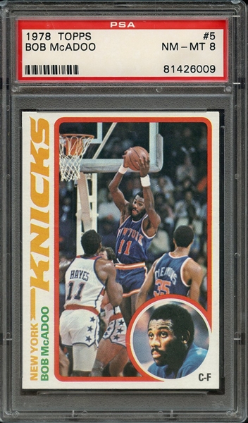 1978 TOPPS 5 BOB McADOO PSA NM-MT 8