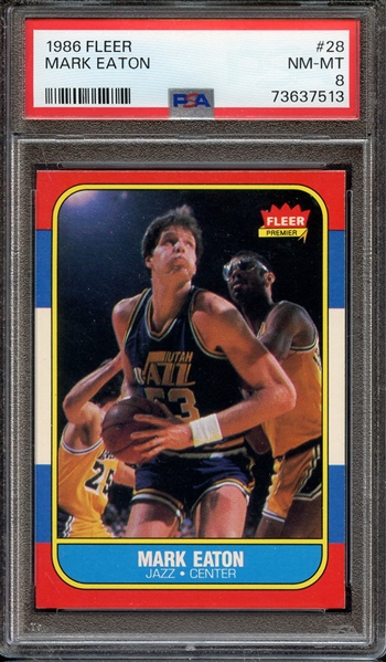 1986 FLEER 28 MARK EATON PSA NM-MT 8