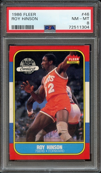 1986 FLEER 46 ROY HINSON PSA NM-MT 8