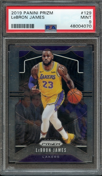 2019 PANINI PRIZM 129 LeBRON JAMES PSA MINT 9