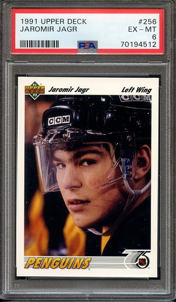 1991 UPPER DECK 256 JAROMIR JAGR PSA EX-MT 6