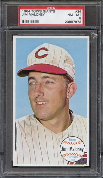 1964 TOPPS GIANTS 34 JIM MALONEY PSA NM-MT 8