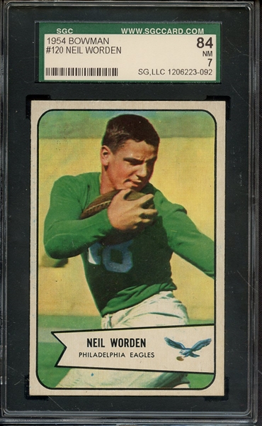 1954 BOWMAN 120 NEIL WORDEN SGC NM 84 / 7