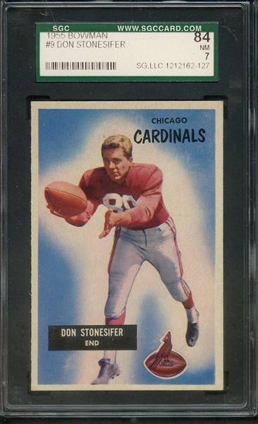 1955 BOWMAN 9 DON STONESIFER SGC NM 84 / 7