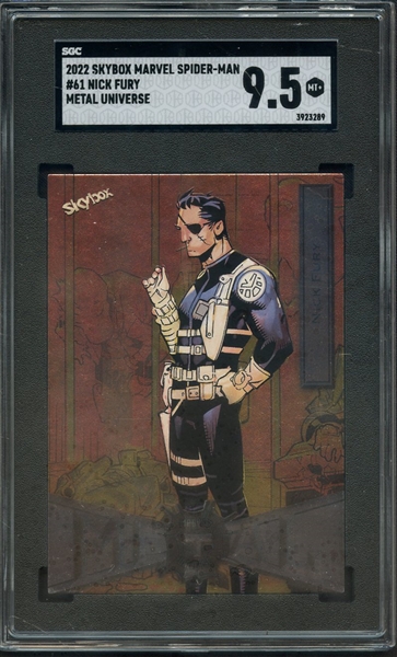 2022 SKYBOX MARVEL SPIDERMAN METAL UNIVERSE 61 NICK FURY SGC MINT+ 9.5