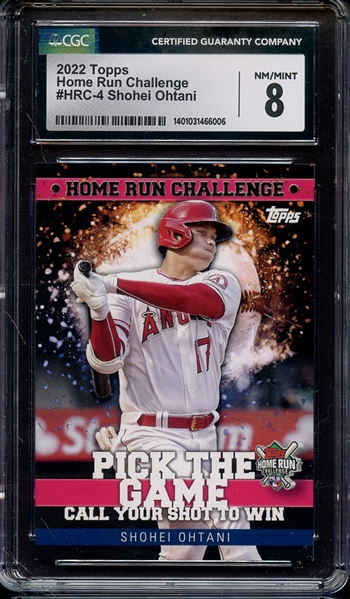 2022 TOPPS HOME RUN CHALLENGE SHOEHI OHTANI CGC NM-MT 8