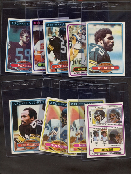 (9) 1980 TOPPS FOOTBALL LOT W/HOFERS GREENE FOUTS, ETC