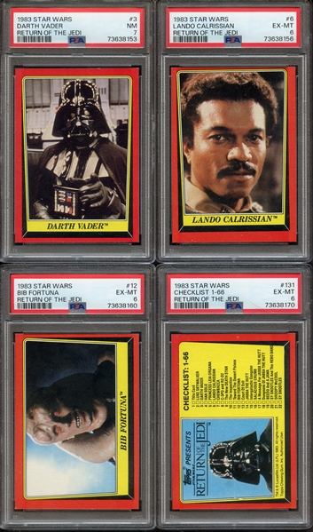 1983 TOPPS STAR WARS SET EX-EX/MT W/ 4 PSA GRADED CARDS