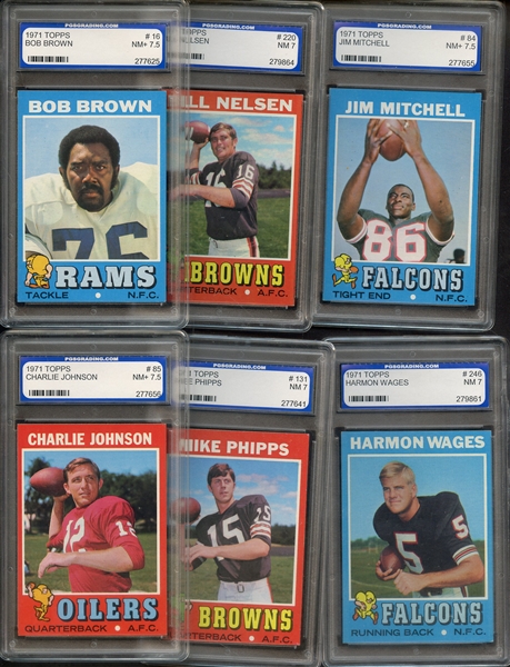 (6) 1971 TOPPS FOOTBALL LOT PGS 7-7.5