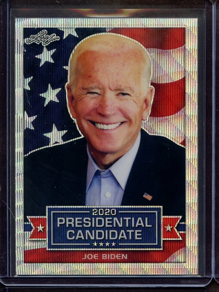 2019 LEAF 2020 PRESIDENTIAL CANDIDATE SILVER PRISMATIC WAVE JOE BIDEN