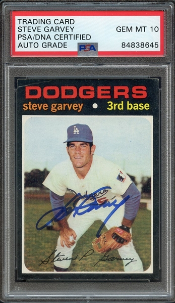 1971 TOPPS 341 SIGNED STEVE GARVEY PSA/DNA AUTO 10