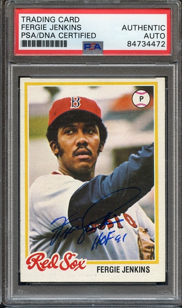 1978 TOPPS 720 SIGNED FERGIE JENKINS HOF 91 PSA/DNA AUTO AUTHENTIC