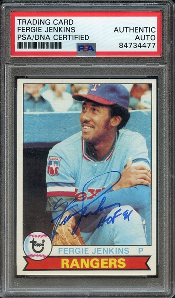 1979 TOPPS 544 SIGNED FERGIE JENKINS HOF 91 PSA/DNA AUTO AUTHENTIC