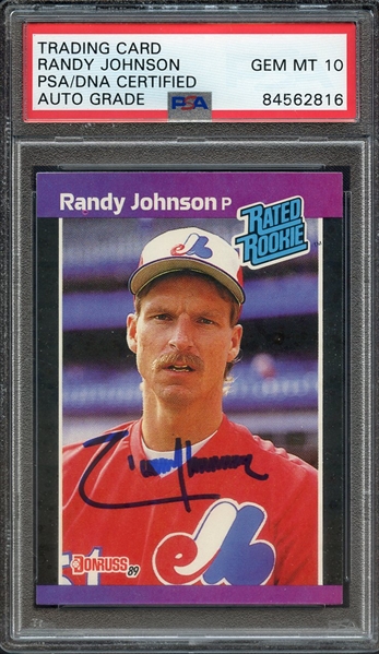 1989 DONRUSS 42 SIGNED RANDY JOHNSON PSA/DNA AUTO 10